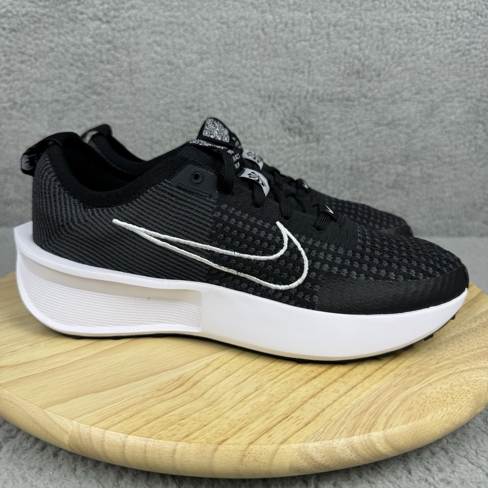 Nike Interact Run Mens Size 8 Womens 9.5 Black Road Running‎ Shoes Sneakers